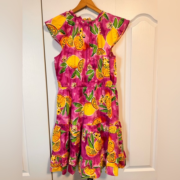 Donna Morgan Lemon Printed Flutter Cap Sleeve Ruffled Tiered Dress Size 12 - Picture 2 of 6